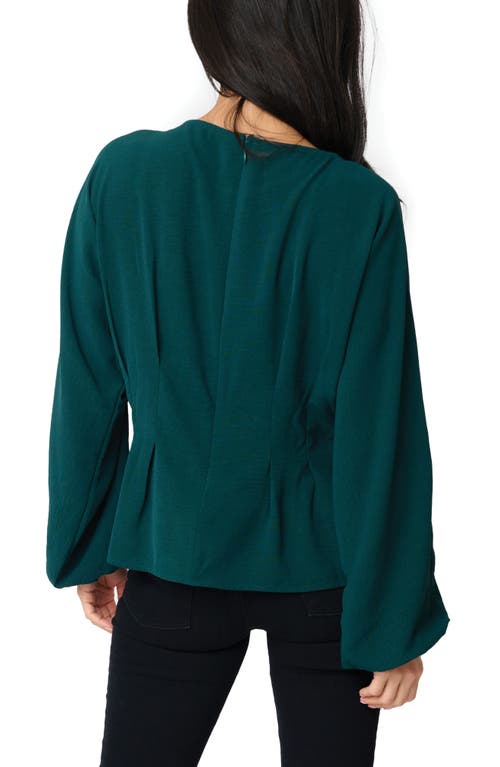 Shop Gibsonlook Pleated Top In Hunter Green