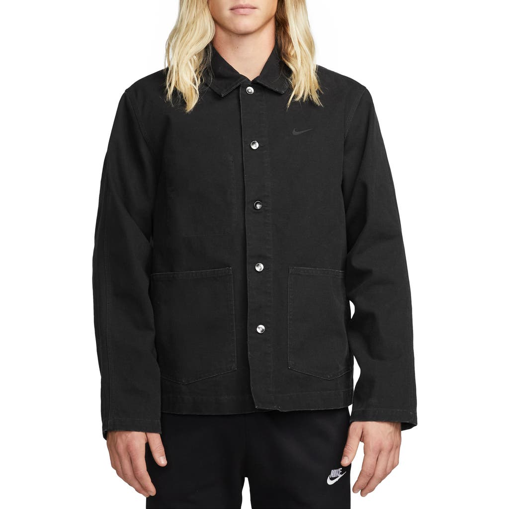 Nike Canvas Chore Coat In Black/black