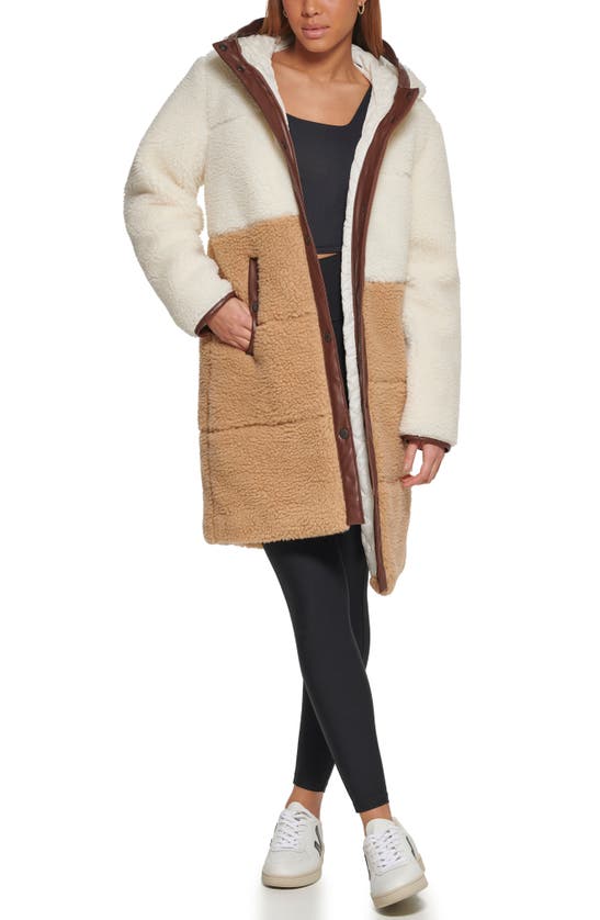 LEVI'S FAUX SHEARLING QUILTED PARKA