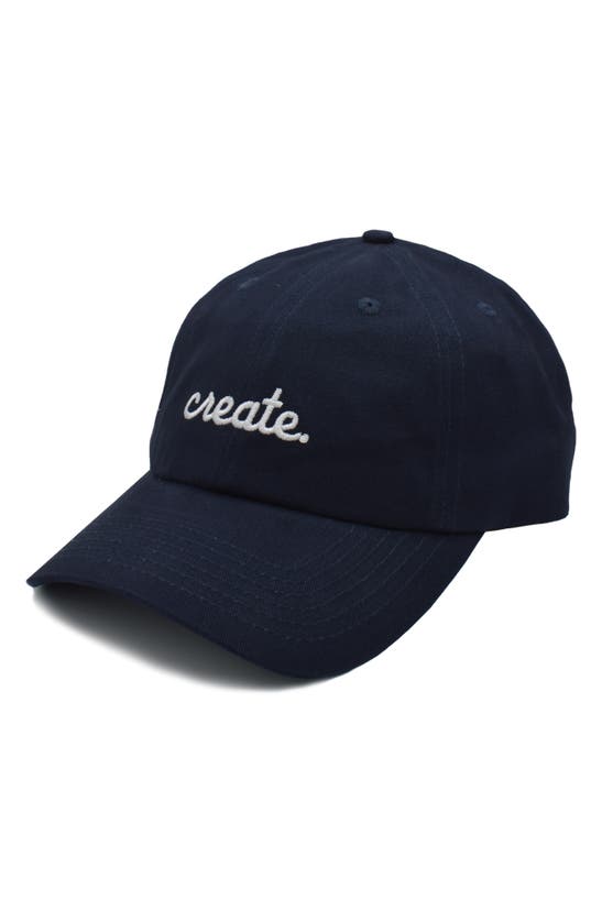 A Life Well Dressed Create Statement Baseball Cap In Navy/ White