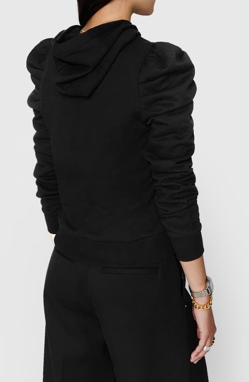 Shop Rebecca Minkoff Janine Puff Shoulder Hoodie In True Black