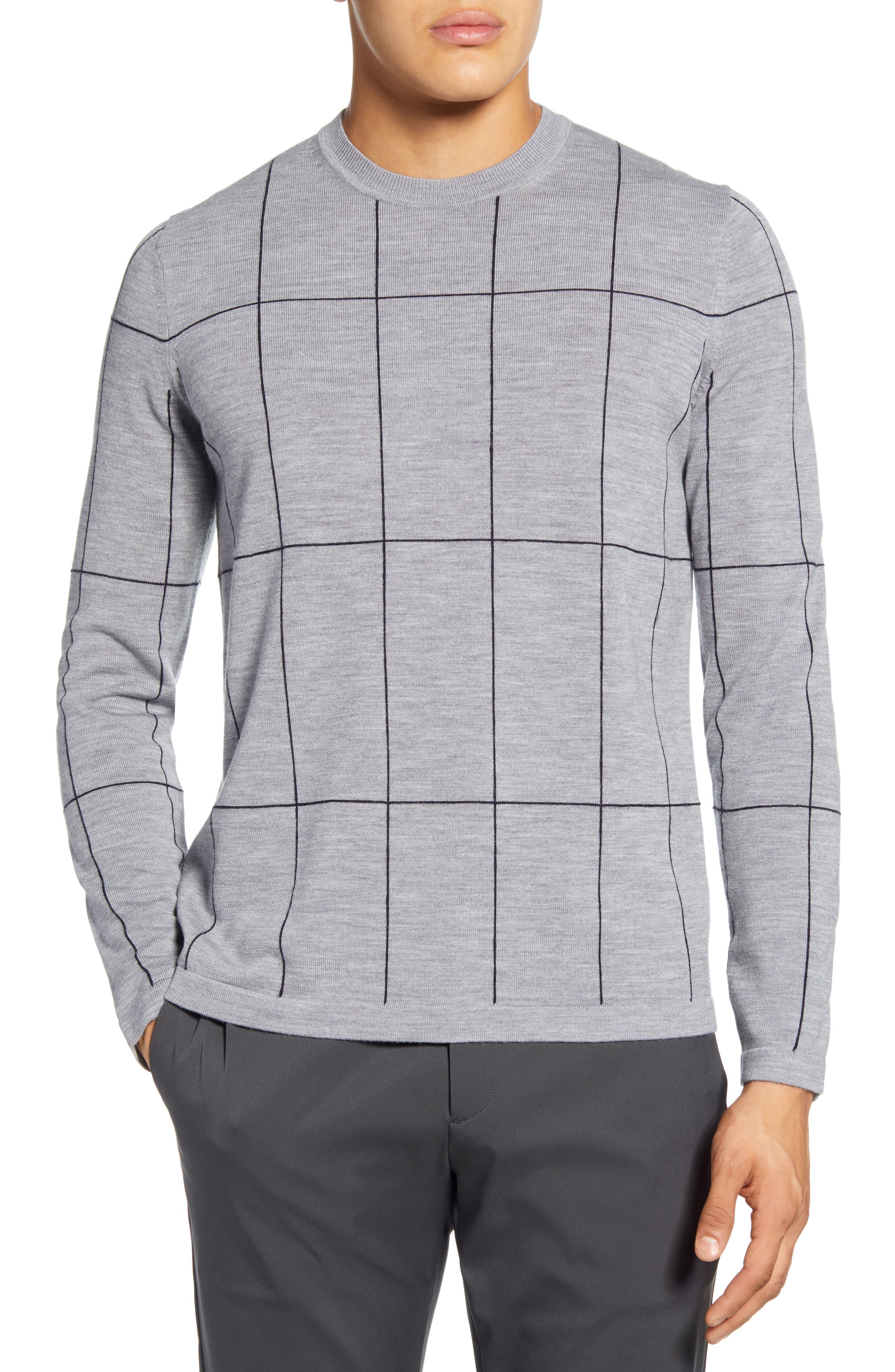 Theory Sweaters Malio Regular Fit Crewneck Wool Sweater