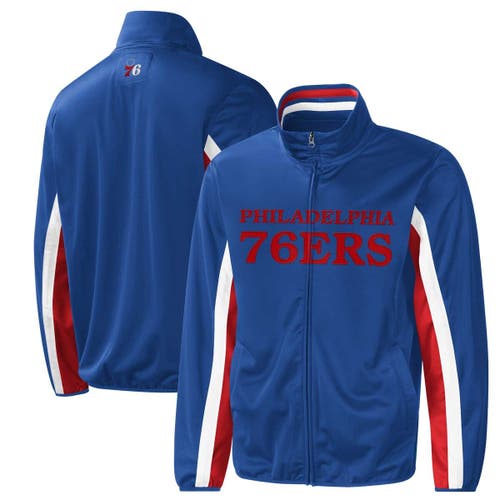 Men's G-III Sports by Carl Banks Royal Philadelphia 76ers Contender Wordmark Full-Zip Track Jacket
