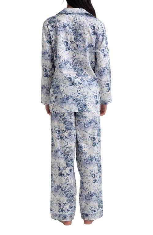 Shop Papinelle Toile De Jouy Cotton Sateen Pajamas In French Blue