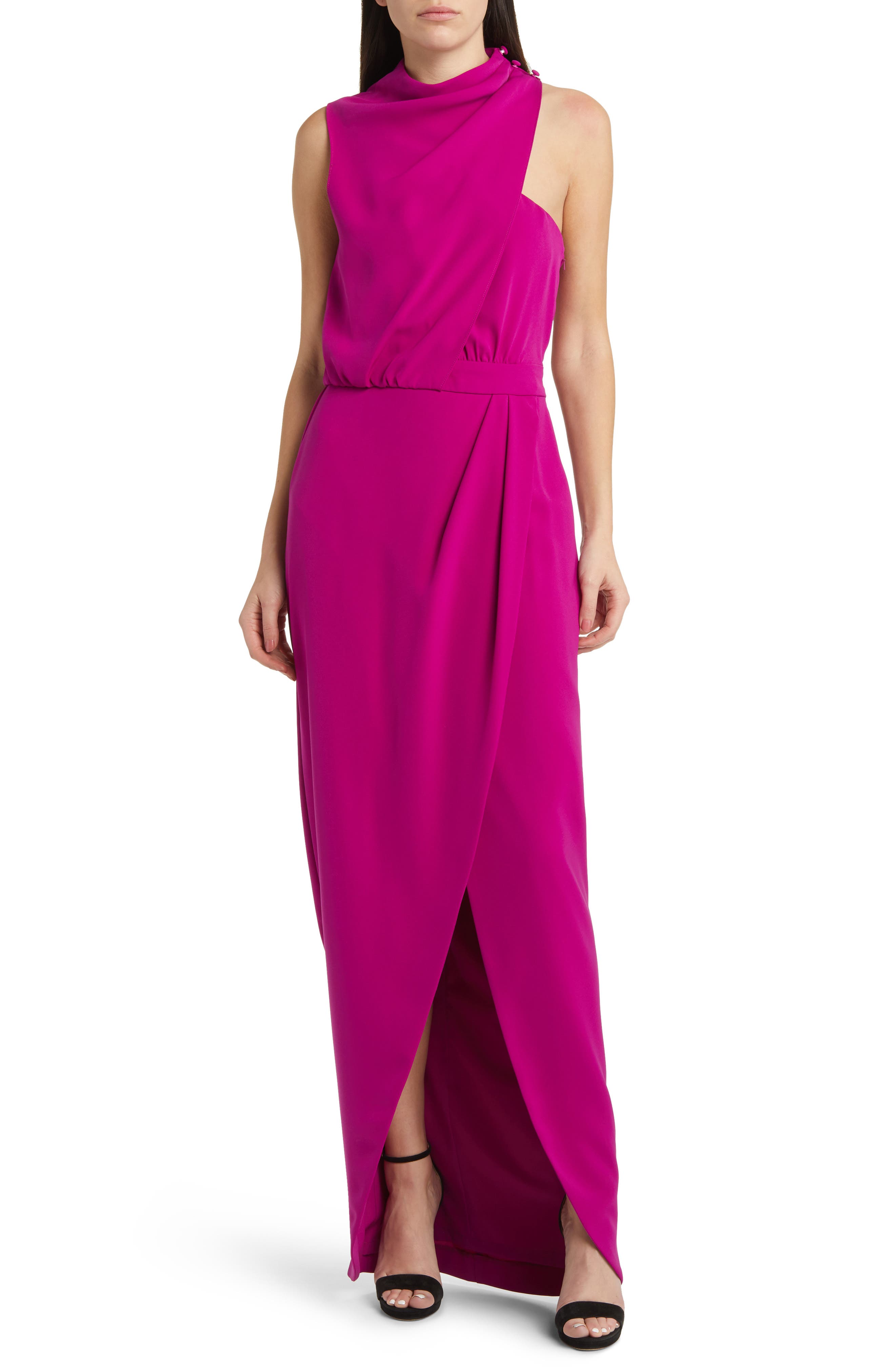 Burberry rose-print silk gown - Purple