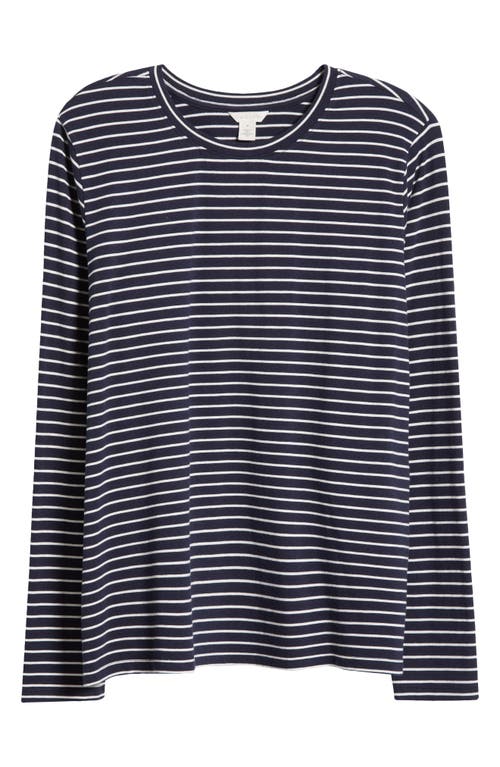 Shop Caslonr Caslon(r) Stripe Crewneck Top In Navy- Ivory Carlotta Stripe