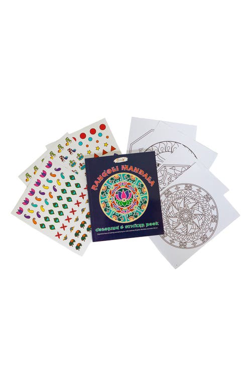 KULTURE KHAZANA Rangoli Mandala Circular 48-Piece Floor Puzzle & Coloring + Sticker Book Bundle in Multicolor