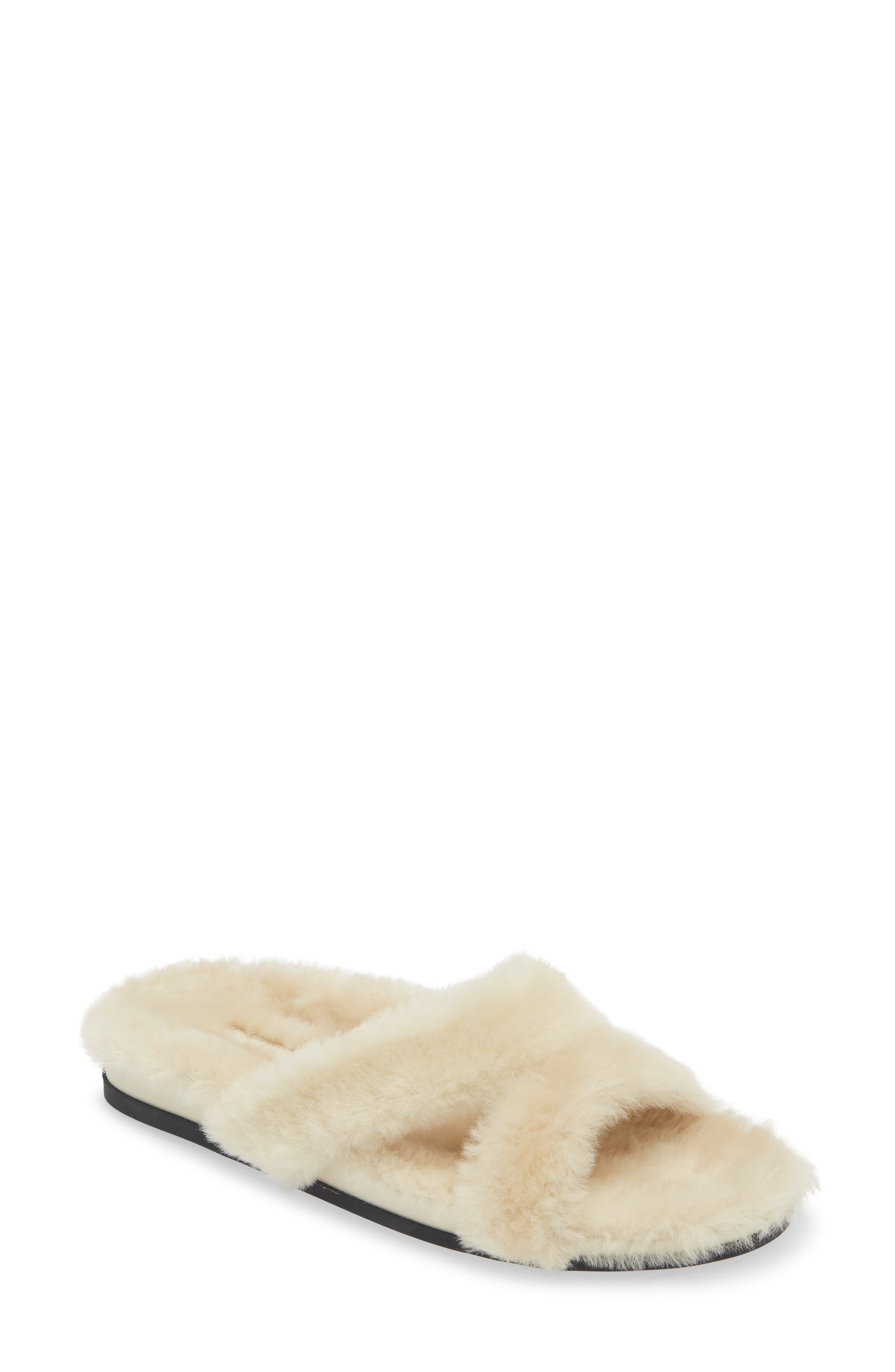 MANOLO BLAHNIK MANOLO BLAHNIK CHILPA GENUINE SHEARLING SLIDE SANDAL