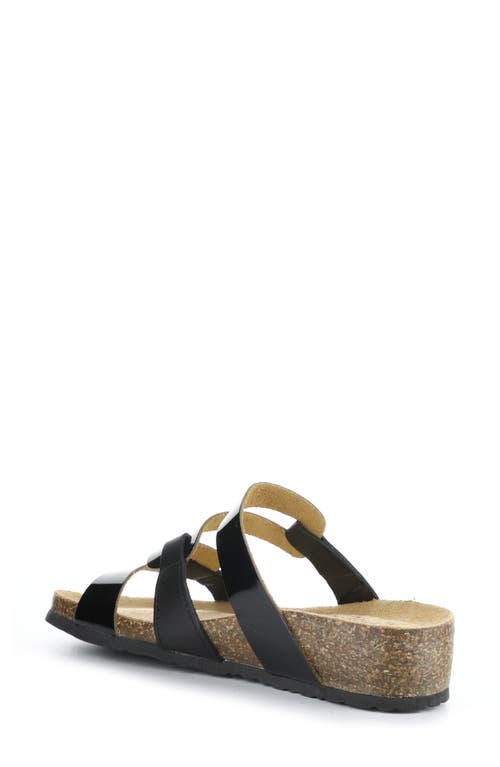 Bos. & Co. Luzzie Wedge Slide Sandal In Black Gaucho/patent