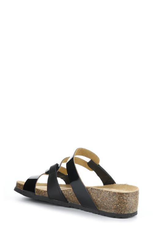 Shop Bos. & Co. Luzzie Wedge Slide Sandal In Black Gaucho/patent