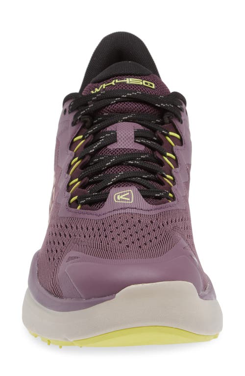 Keen Wk450 Walking Sneaker In Black Plum/daiquiri Green