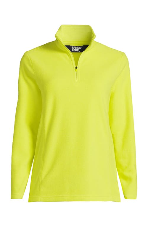 Shop Lands' End Plus Size Anyweather Fleece Quarter Zip Pullover In Sunlight Lime