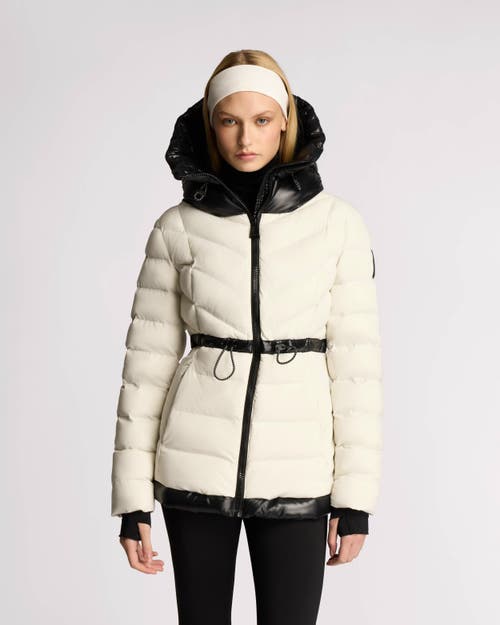 Alpenhaus Everlong Lightweight Herringbone Quilted Puffer With Lustre Detailing In Snow-white