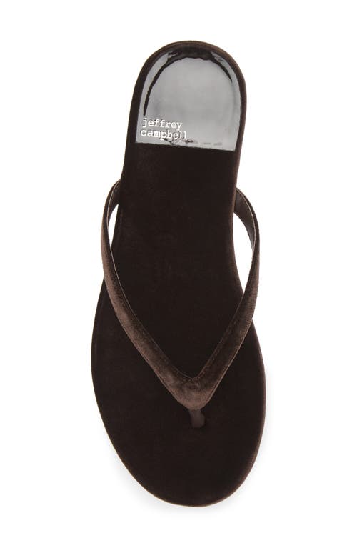 Shop Jeffrey Campbell Kierra Flip Flop In Dark Brown Velvet