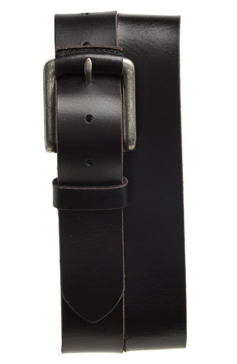 Brooks Brothers Men's Gold Buckle Leather Dress Belt | Black | Size 38 - Shop Holiday Gifts and Styles