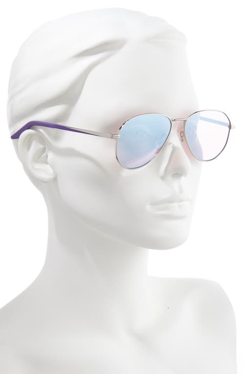 Shop Nike Ascendant 57mm Mirrored Aviator Sunglasses In Silver/purple/dichro Mirr