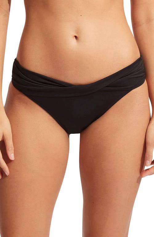 Collective Twist Band Hipster Bikini Bottoms in Black