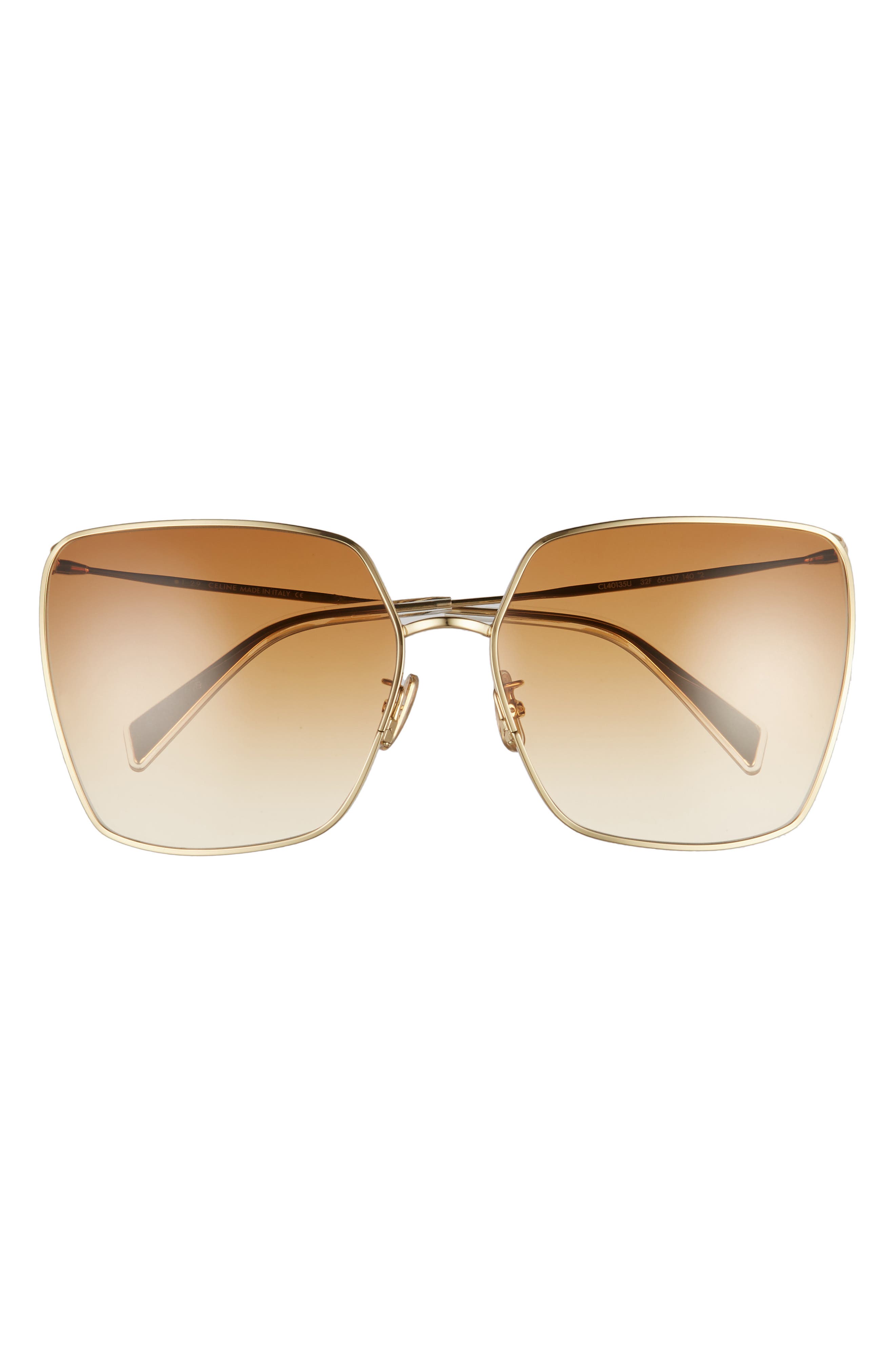 Celine 65mm Oversize Square Sunglasses In Gold/ Gradient Brown