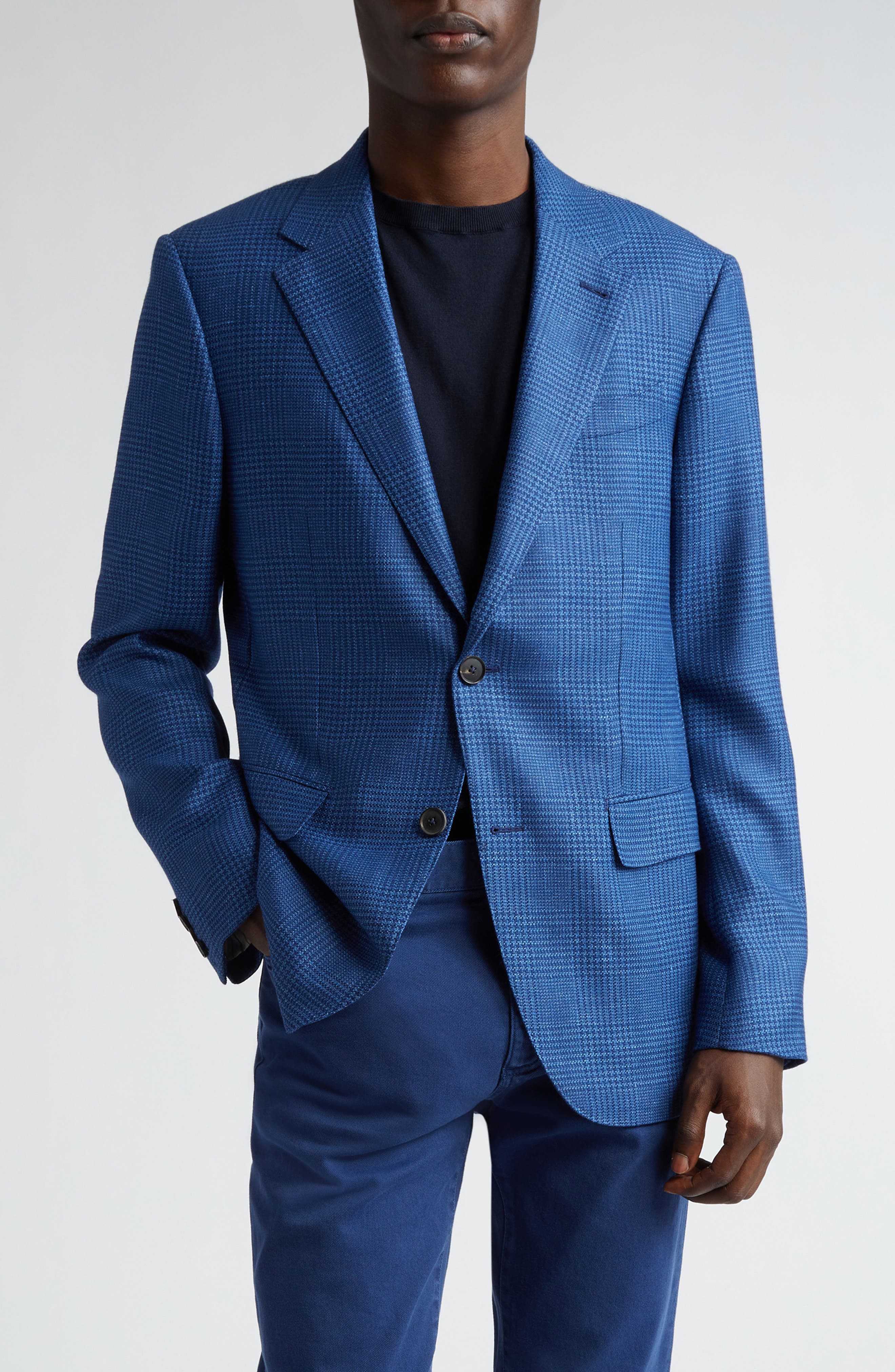 Zegna Oasi check-print cashmere suit set - Blue