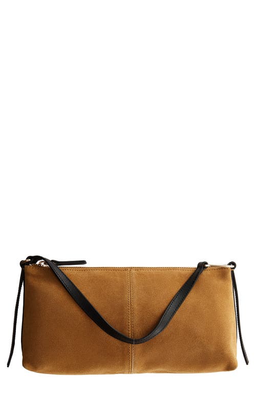 Leather Top Handle Bag in Medium Brown