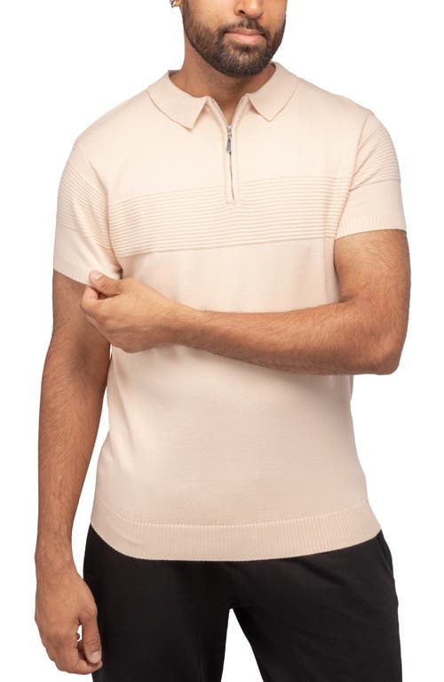 X-ray Xray Zip Polo Sweater In Sand