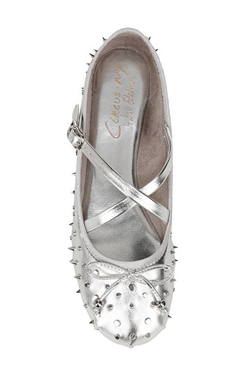 Circus Ny By Sam Edelman Women's Zuri Stud Crossband Ballet Flats In Soft Silver