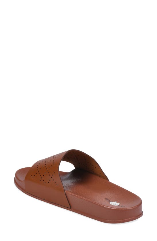 Shop Gaahuu Perforated Slide Sandal In Brown
