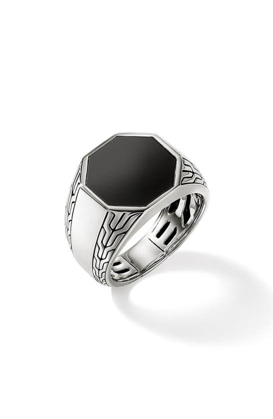 Shop John Hardy Octagon Signet Ring In Silver