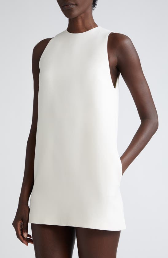 Shop Brandon Maxwell Alana Wool & Silk Blend Shift Dress In Ivory