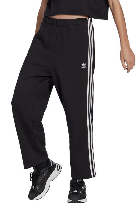 Adidas Women's 3 Stripe Pants, Black/Shock Pink
