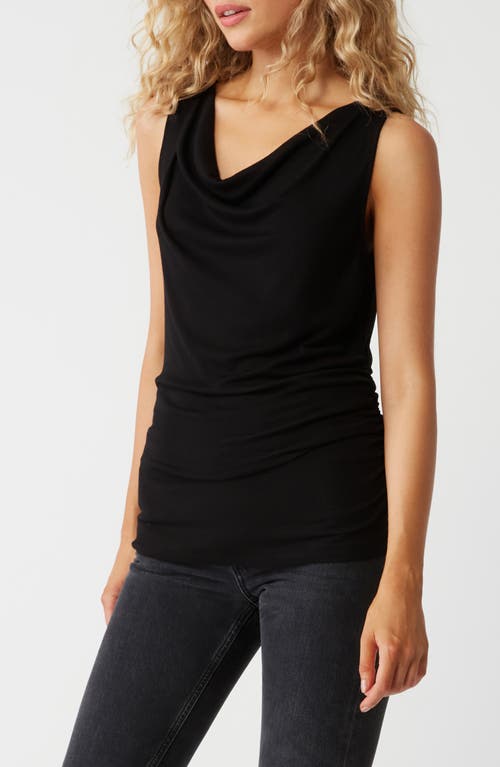 Shop Michael Stars Jeanette Cowl Neck Tank In Black