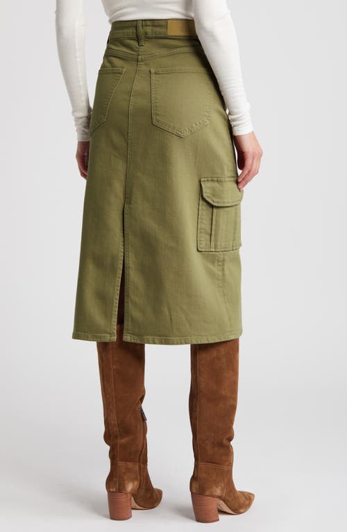 Shop Rails Highland Cargo Denim Midi Skirt In Dark Olive