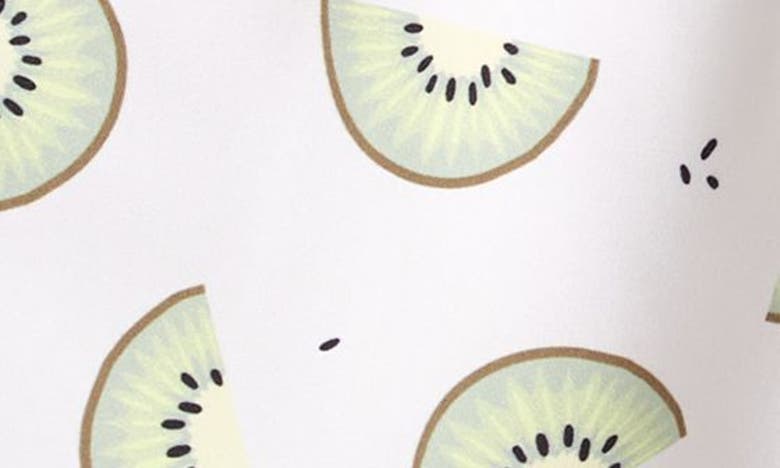 Shop Petit Lem Kids' Kiwi Print Swim Trunks In Cream Beige