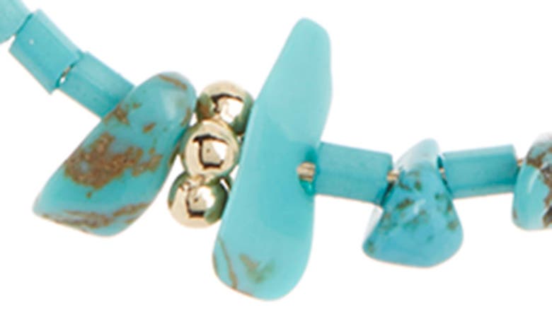 Shop Melrose And Market Stone Accented Hoop Earrings In Turquoise- Gold