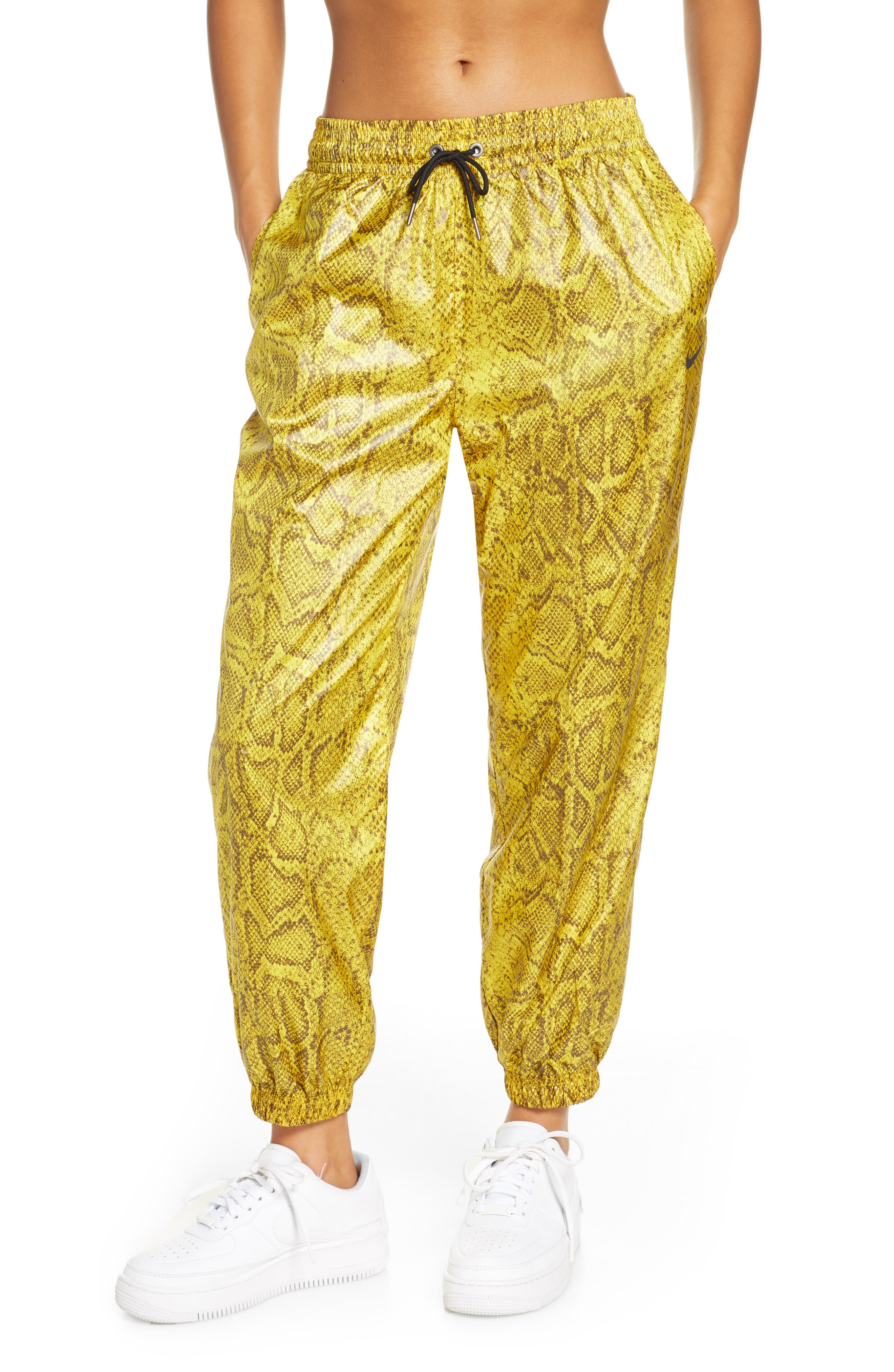 nike yellow snakeskin pants