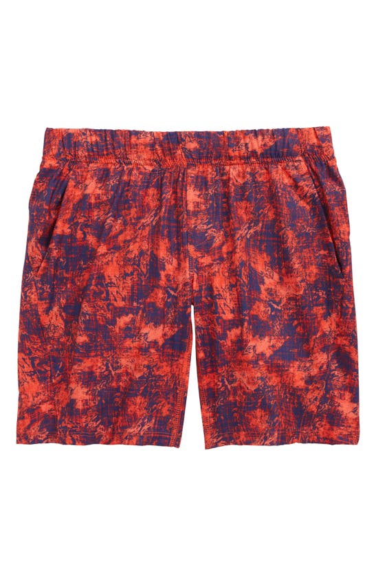 Zella Kids' Core Stretch Shorts In Coral Hot Pacifica Print