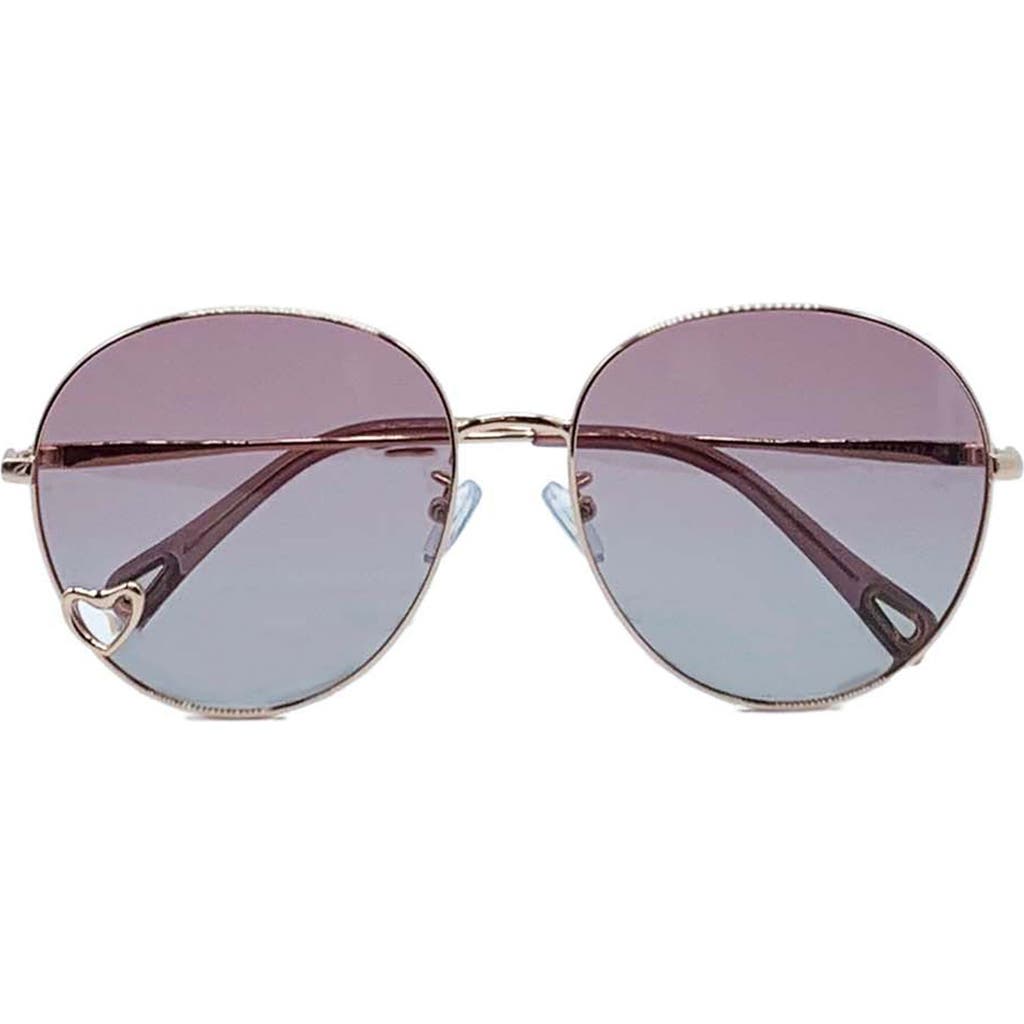 Bluestone Sunshields Love 53mm Polarized Round Sunglasses In Pink