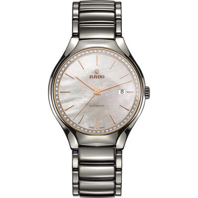 Rado True Diamond Ceramic Bracelet Watch, 40Mm