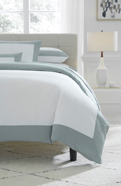 Shop Sferra Casida Duvet Cover In White/seagreen