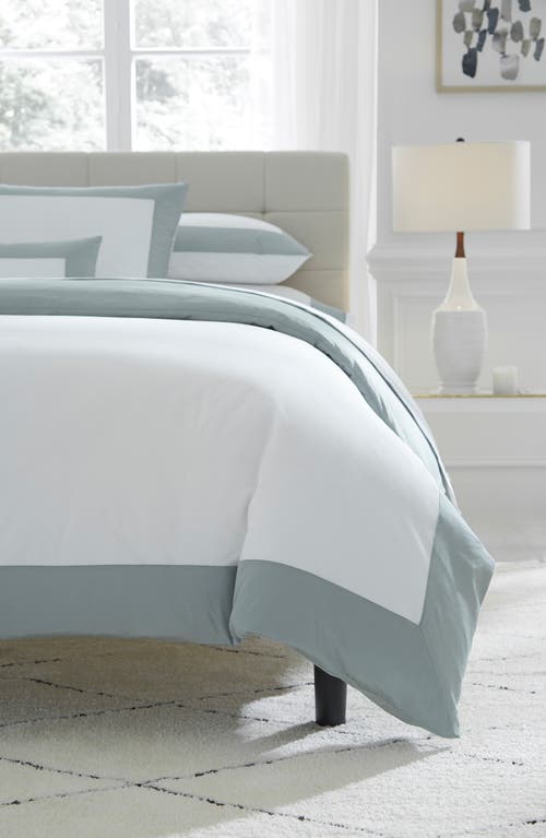 Sferra Casida Duvet Cover, Full/queen In White/seagreen