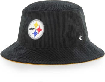 Men's '47 Black Pittsburgh Steelers Thick Cord Bucket Hat