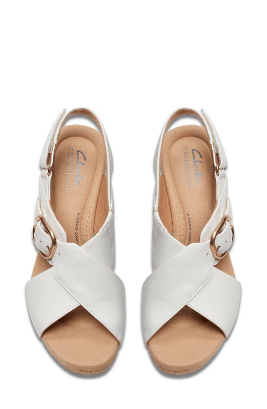 Shop Clarks ® Giselle Dove Platform Sandal In Off White Leather
