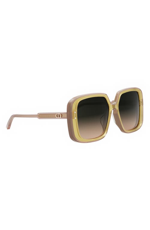 Shop Dior ‘highlight S3f 56mm Square Sunglasses In Shiny Yellow/gradient Green