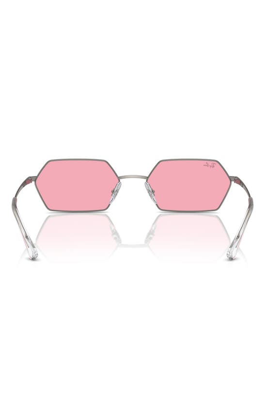 Shop Ray Ban Ray-ban Yevi 58mm Tinted Rectangular Sunglasses In Pink