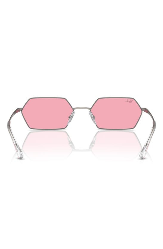 Ray Ban Yevi Bio-based Sunglasses Gunmetal Frame Pink Lenses 55-18 In Pink