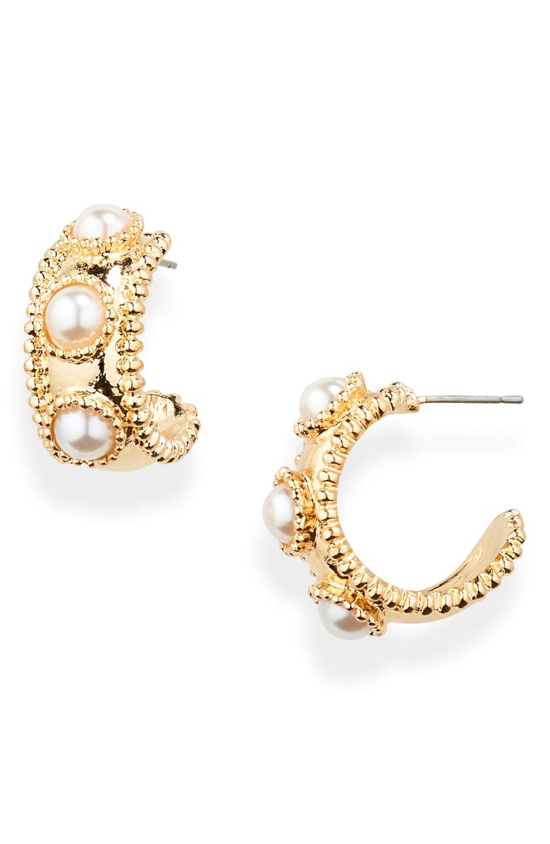 NORDSTROM RACK Imitation Pearl Hoop Earrings Nordstromrack