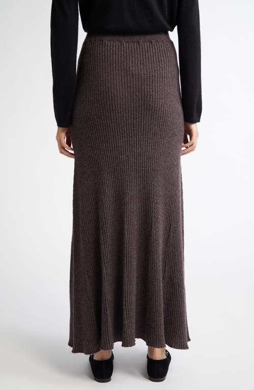 Shop Johnstons Of Elgin Cashmere Rib A-line Sweater Skirt In Dark Russet Marl