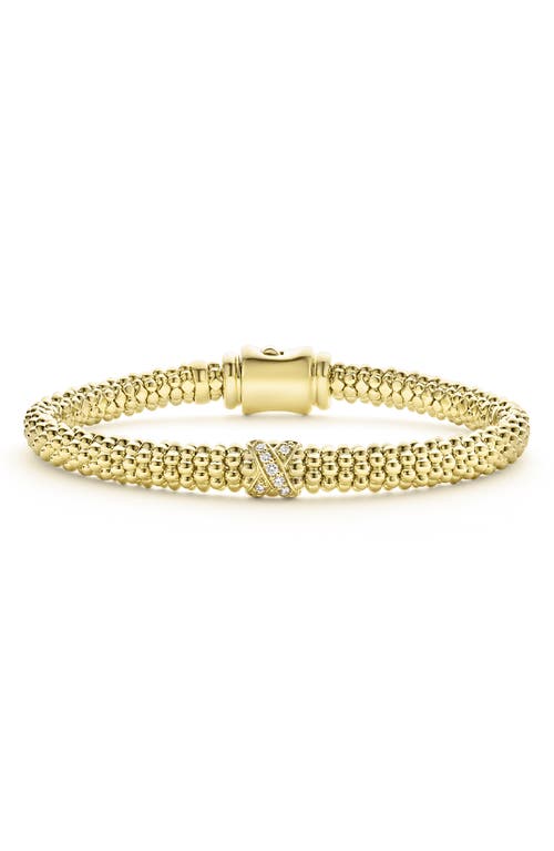LAGOS Embrace Pavé Diamond Bracelet in Gold Metallic at Nordstrom, Size 7