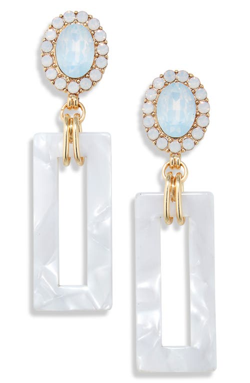 Shop Tasha Crystal Enamel Drop Earrings In Gold/blue/white