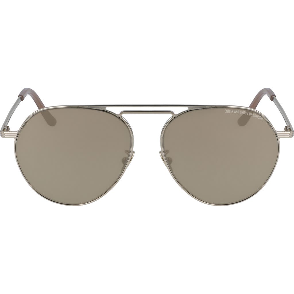 Cutler And Gross 56mm Aviator Sunglasses In Brown